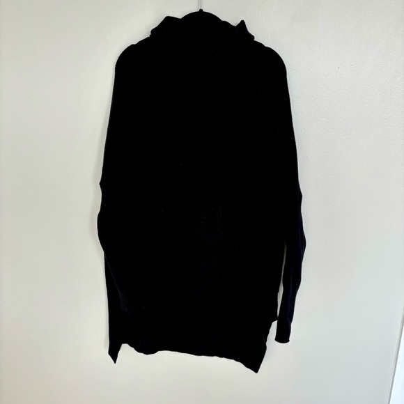 Black Turtleneck Sweater Oversized Split Hem Comfy Cozy Pullover Fall Winter XL - Picture 6 of 11